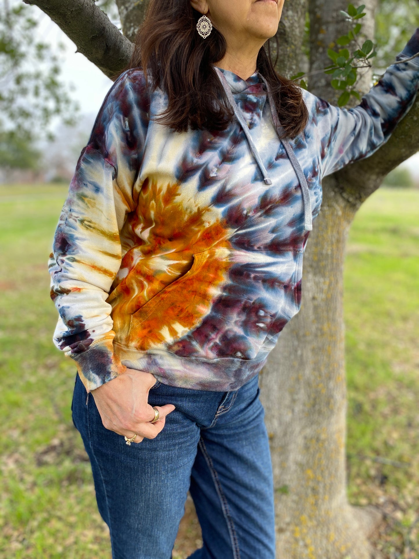 Heavens Starburst Womens Hand-Dyed Sweatshirt